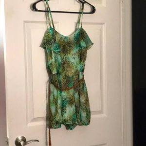 Romper with leather belt